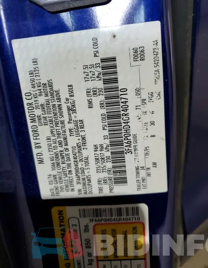 3FA6P0HD4GR404710 Photo# 12