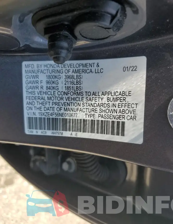 19XZE4F56NE010677 Photo# 13