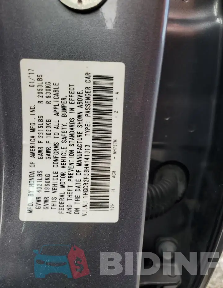 1HGCR2F59HA141013 Photo# 13