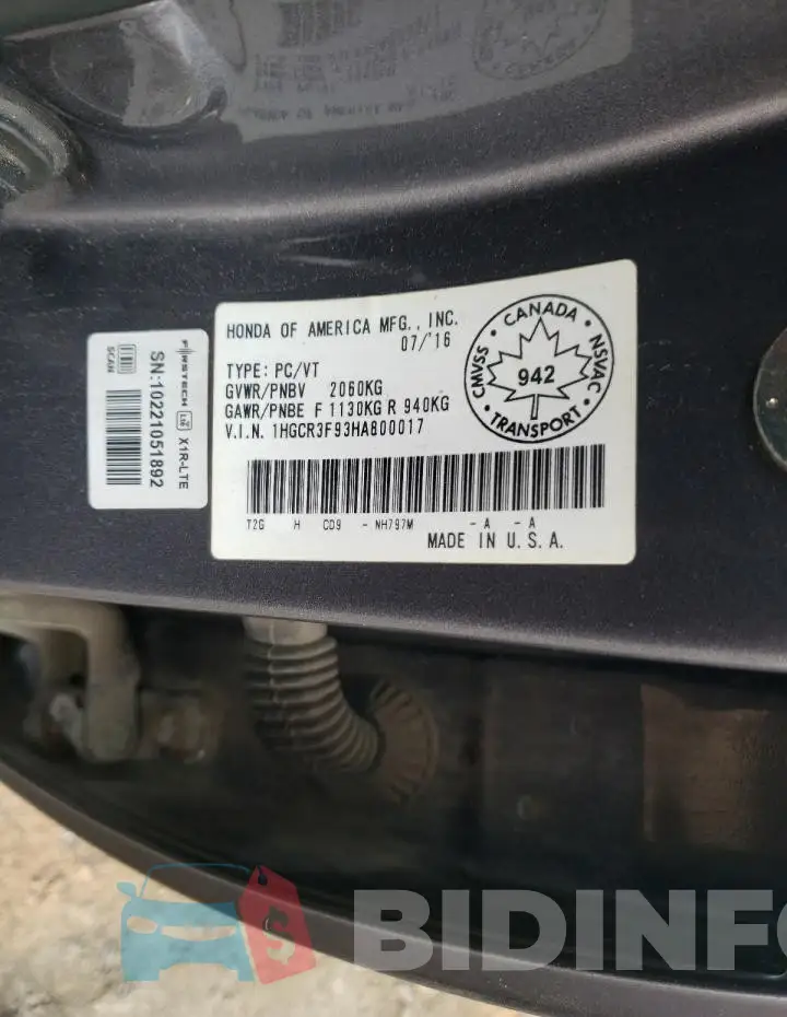 1HGCR3F93HA800017 Photo# 12