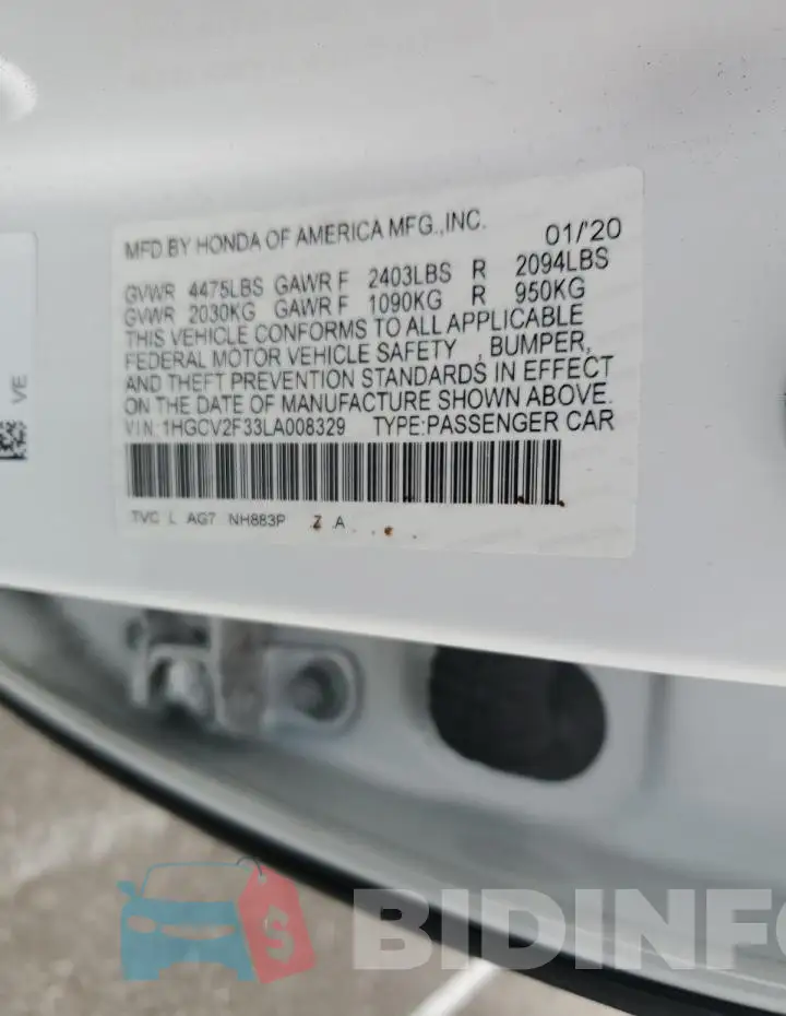 1HGCV2F33LA008329 Photo# 13