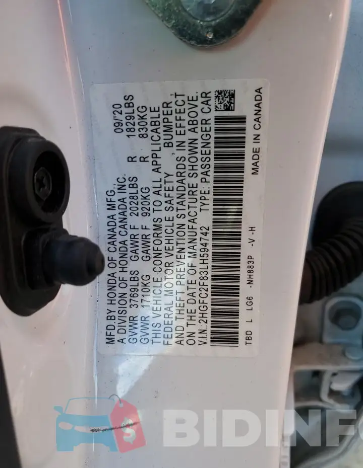 2HGFC2F83LH594742 Photo# 12