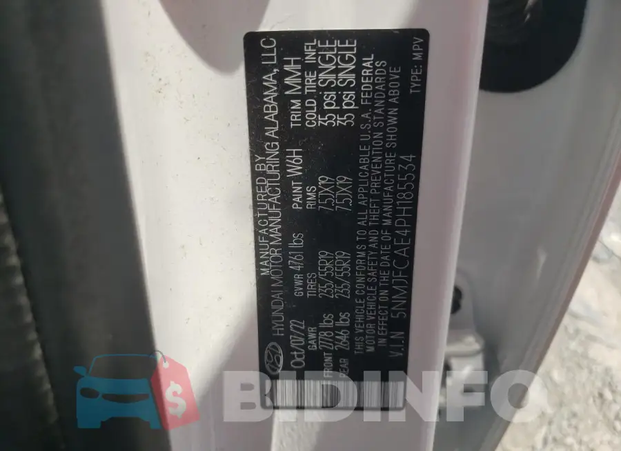 5NMJFCAE4PH185534 Photo# 12