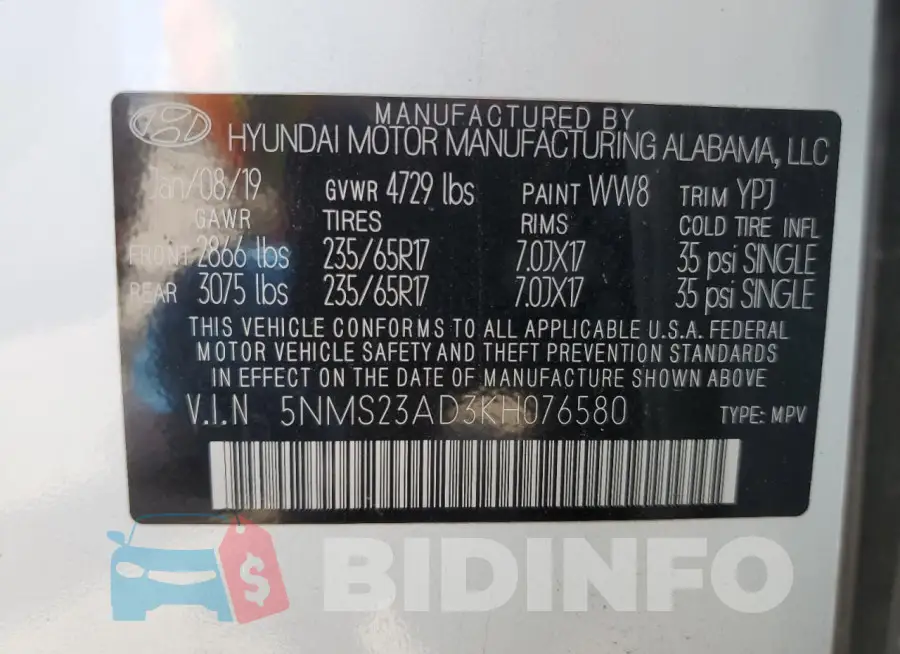 5NMS23AD3KH076580 Photo# 12