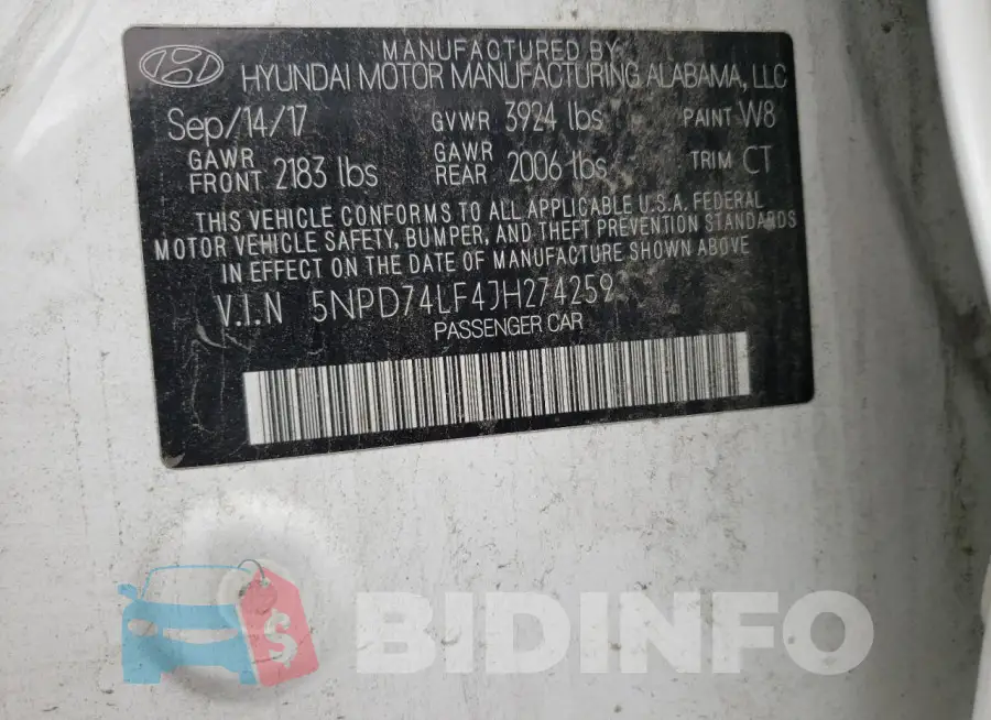 5NPD74LF4JH274259 Photo# 12