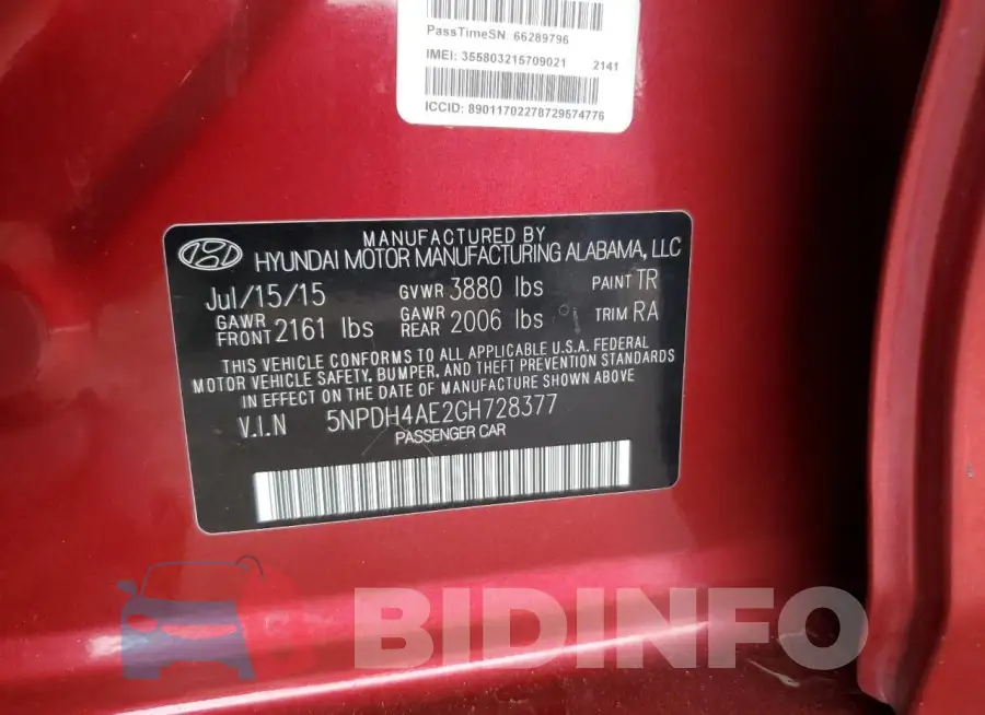 5NPDH4AE2GH728377 Photo# 12