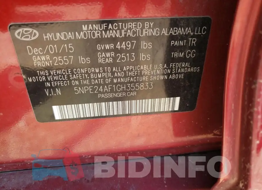 5NPE24AF1GH355833 Photo# 12