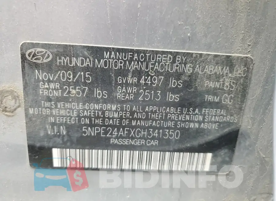 5NPE24AFXGH341350 Photo# 12