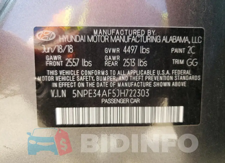 5NPE34AF5JH722303 Photo# 12