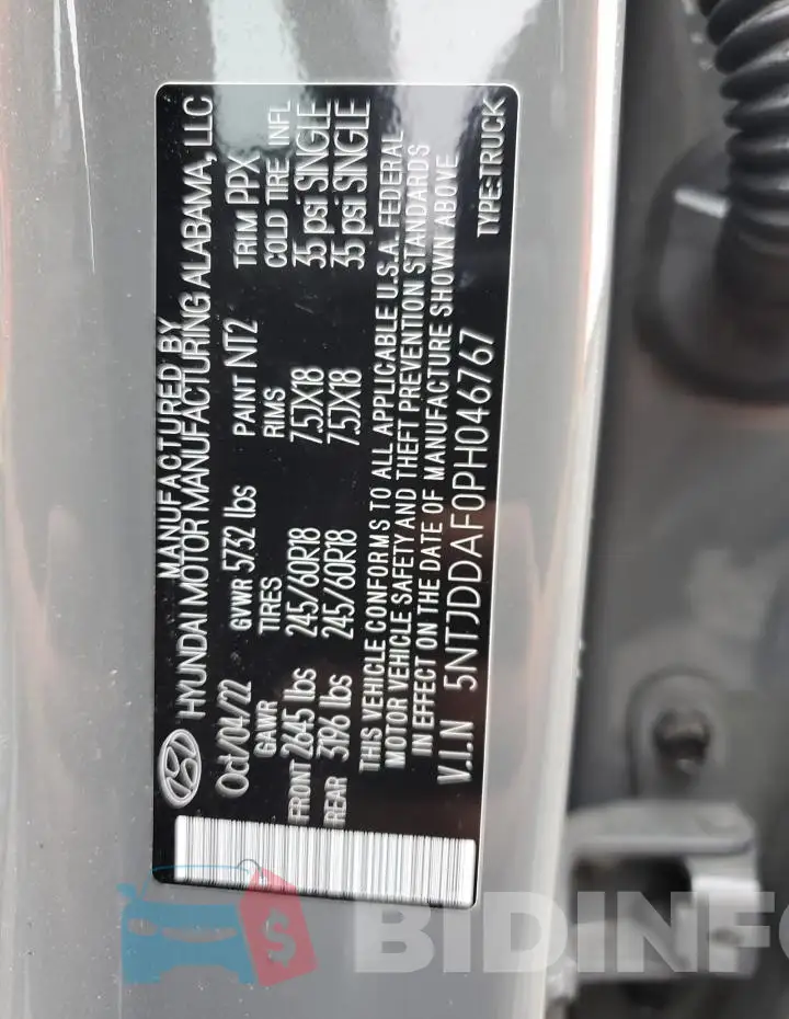5NTJDDAF0PH046767 Photo# 12
