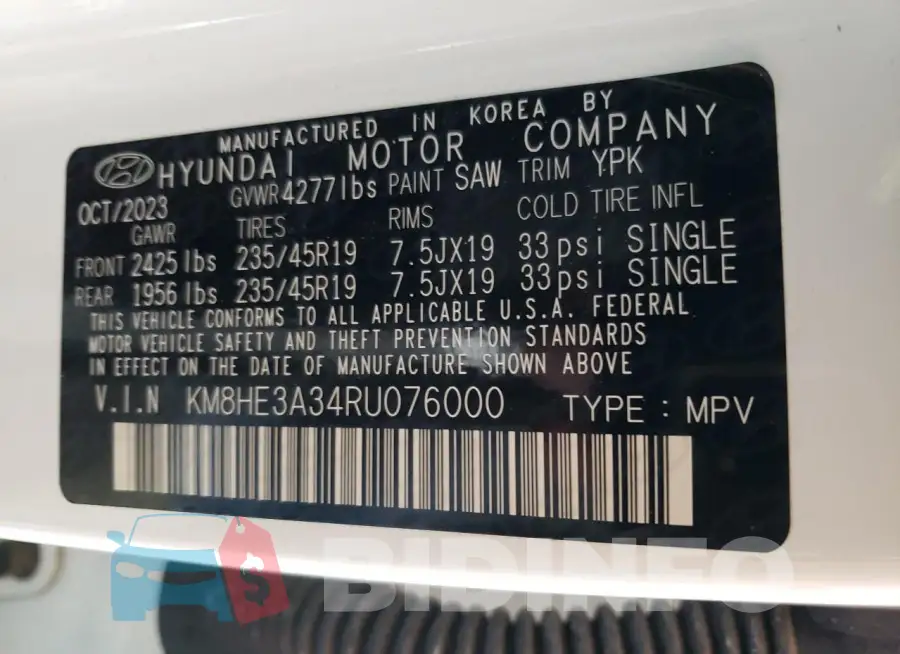 KM8HE3A34RU076000 Photo# 13