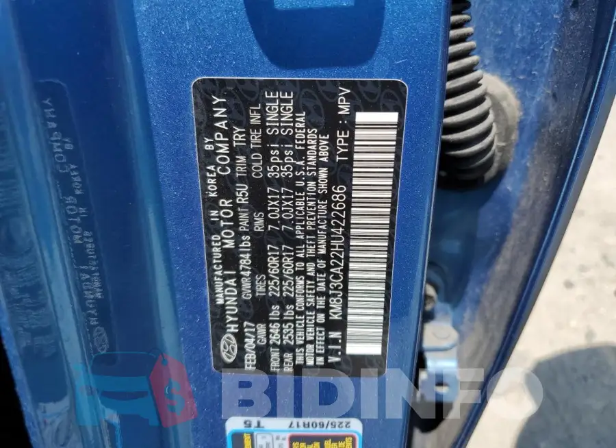 KM8J3CA22HU422686 Photo# 13