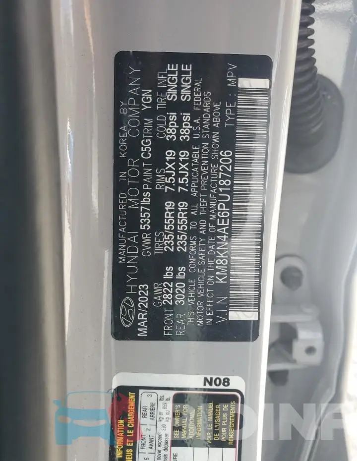 KM8KN4AE6PU187206 Photo# 13