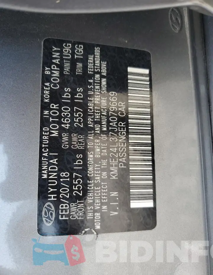 KMHE24L37JA079669 Photo# 12