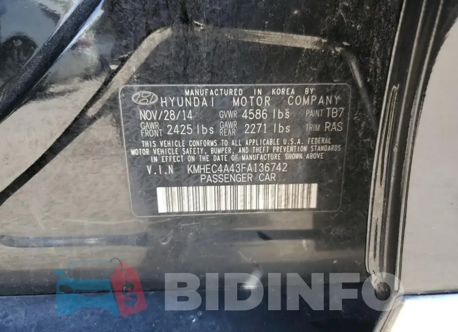 KMHEC4A43FA136742 Photo# 12