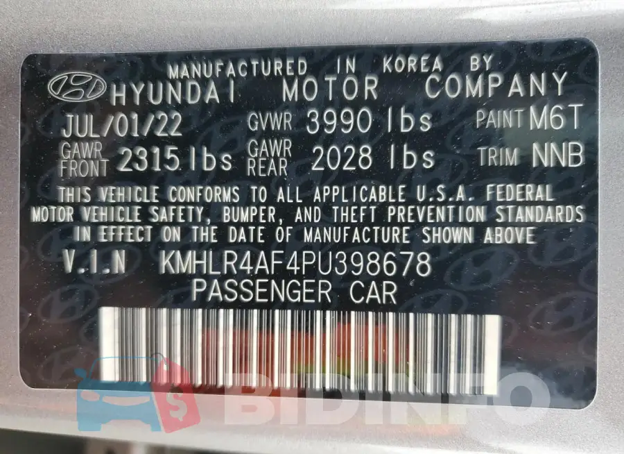KMHLR4AF4PU398678 Photo# 13