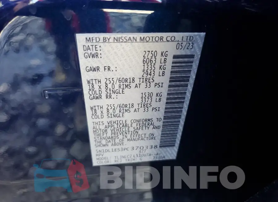 5N1DL1ES3PC370338 Photo# 13