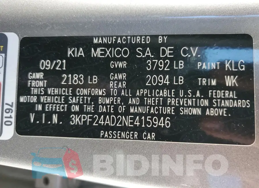 3KPF24AD2NE415946 Photo# 12