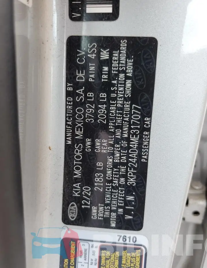 3KPF24AD4ME317077 Photo# 12