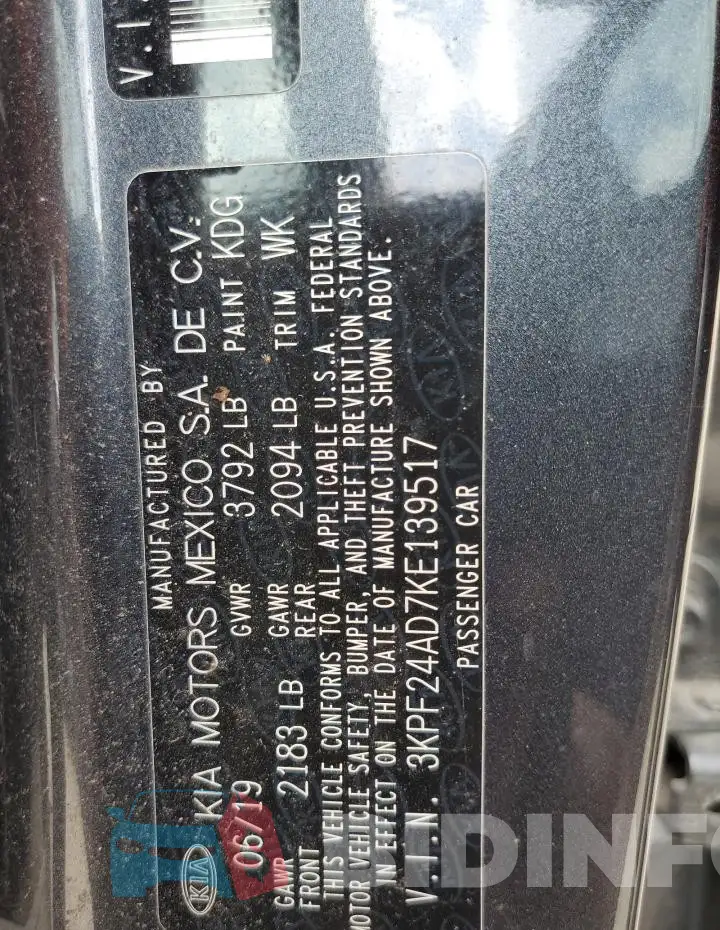 3KPF24AD7KE139517 Photo# 12