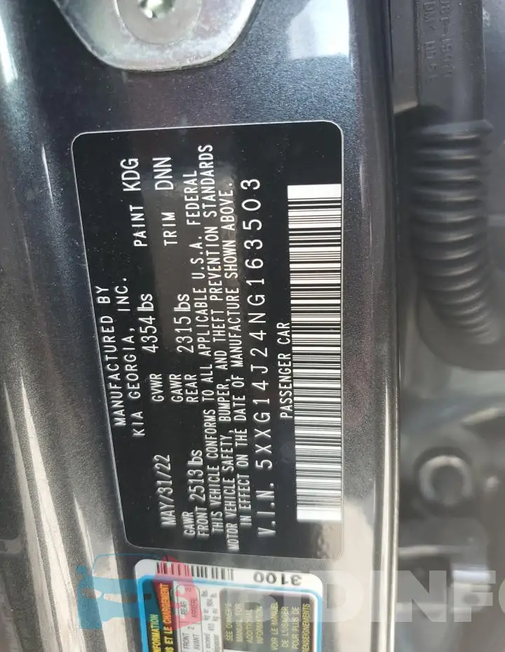 5XXG14J24NG163503 Photo# 12