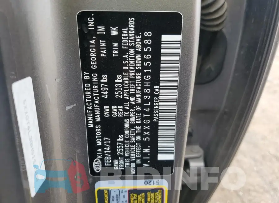 5XXGT4L38HG156588 Photo# 13