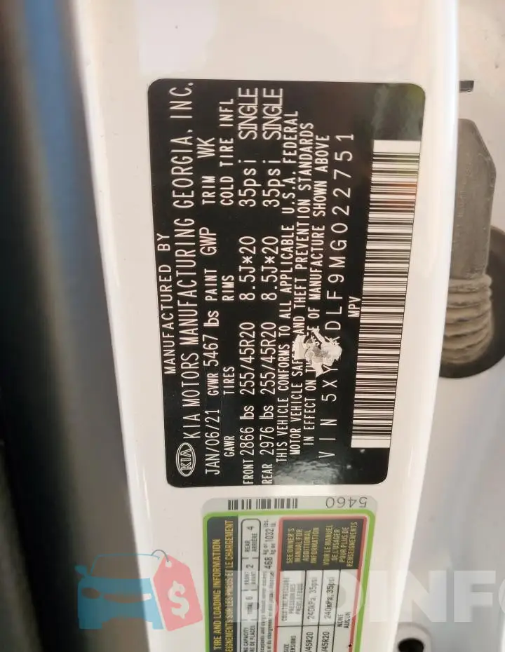5XYRKDLF9MG022751 Photo# 13