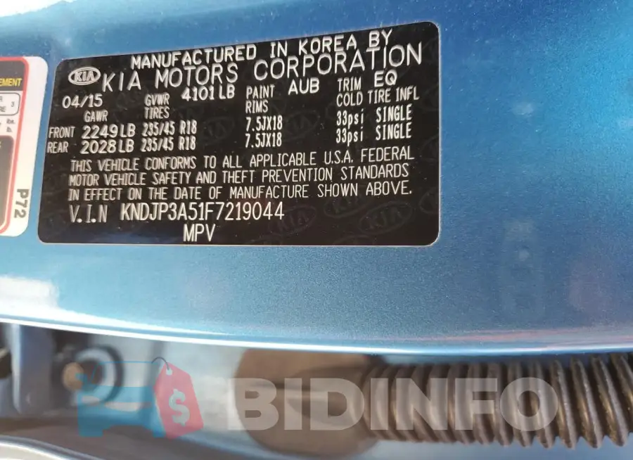 KNDJP3A51F7219044 Photo# 13