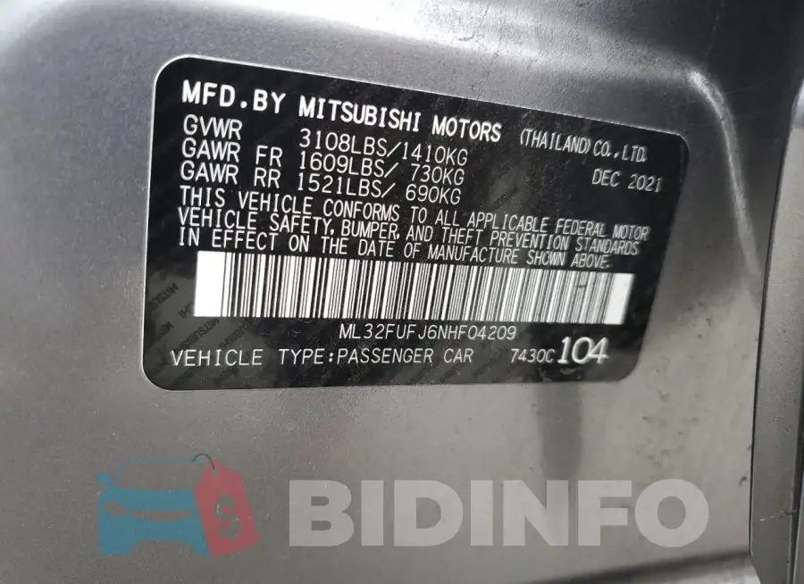 ML32FUFJ6NHF04209 Photo# 12