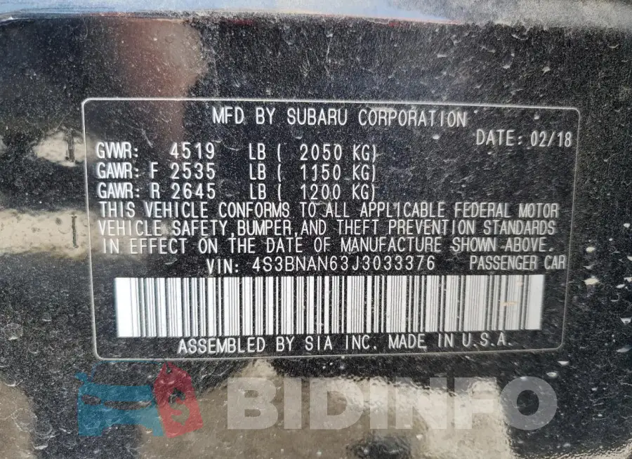4S3BNAN63J3033376 Photo# 12