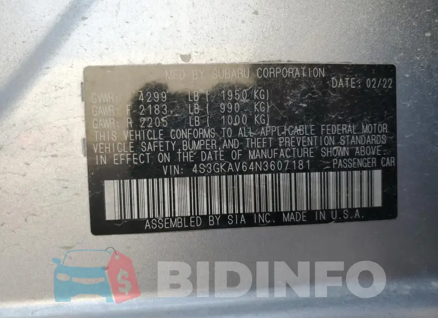 4S3GKAV64N3607181 Photo# 12