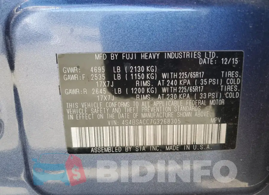 4S4BSACC7G3268305 Photo# 13