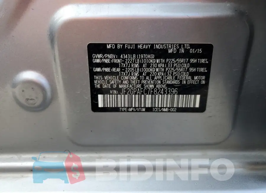JF2GPAFC7F8243396 Photo# 13