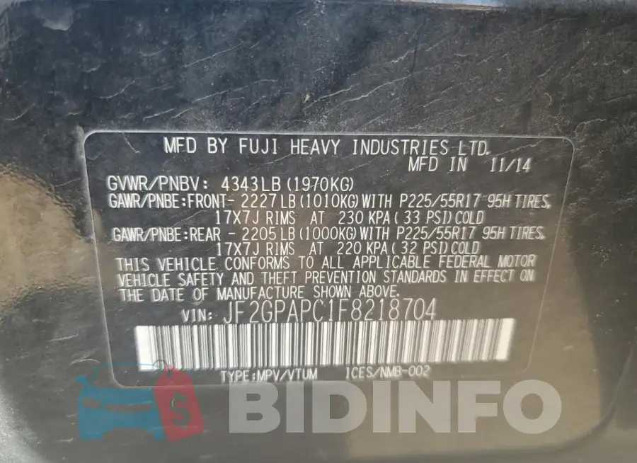 JF2GPAPC1F8218704 Photo# 12