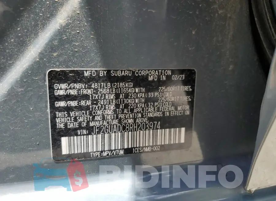 JF2GUADC8RH203974 Photo# 14