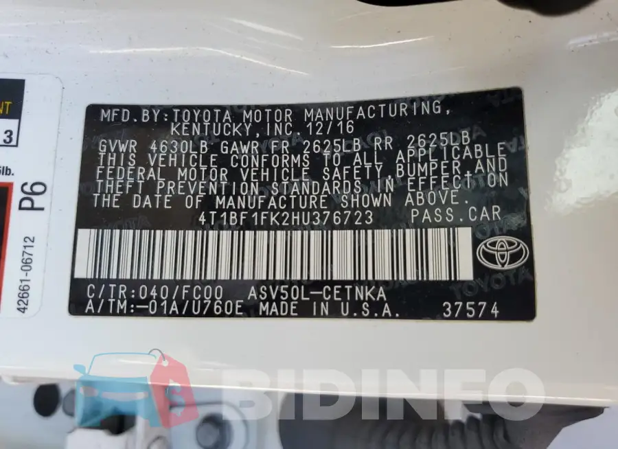 4T1BF1FK2HU376723 Photo# 11