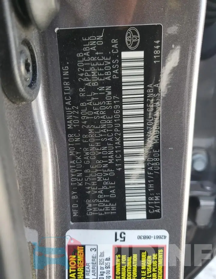 4T1C11AK2PU106917 Photo# 12