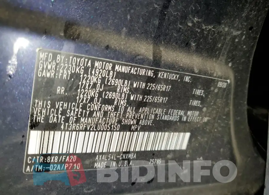4T3R6RFV2LU005150 Photo# 14