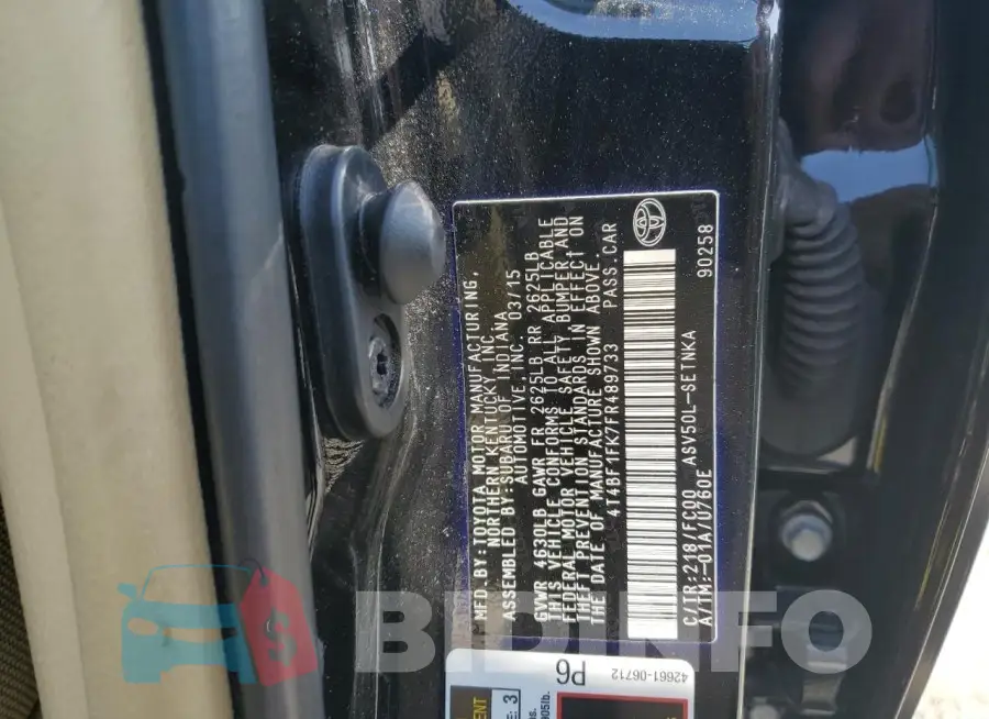 4T4BF1FK7FR489733 Photo# 12