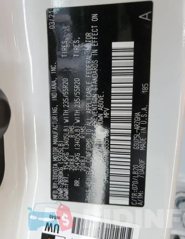 5TDDZRBH7MS535764 Photo# 13