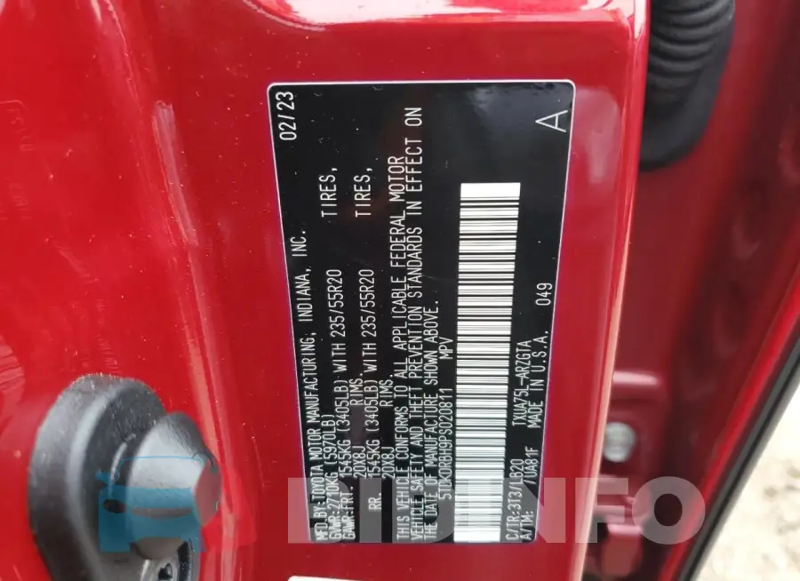 5TDKDRBH9PS020811 Photo# 14