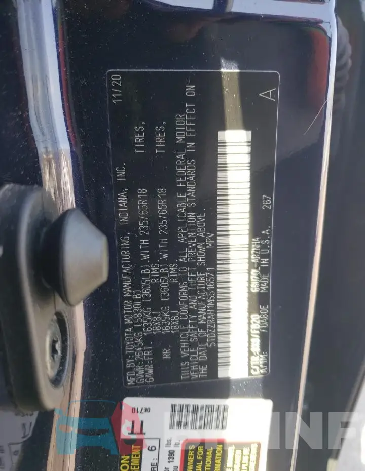 5TDZZRAH1MS516571 Photo# 12