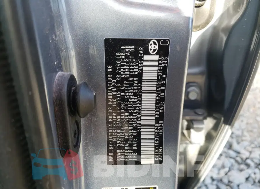 5YFB4MDE5PP012977 Photo# 12
