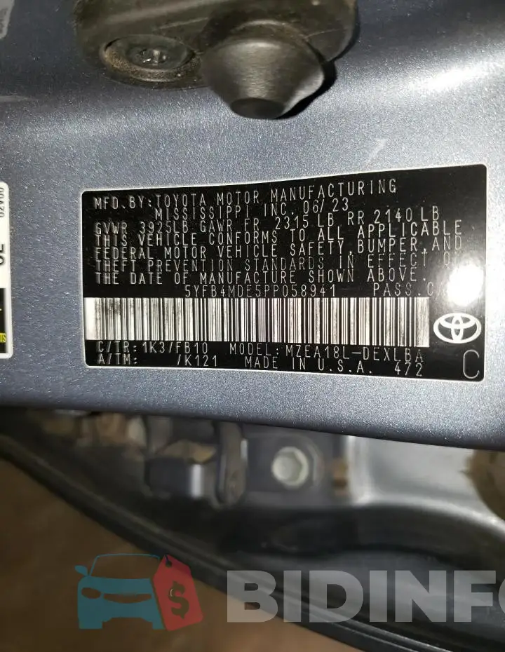 5YFB4MDE5PP058941 Photo# 12
