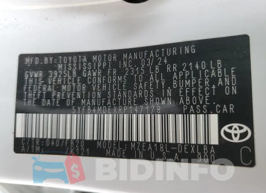 5YFB4MDEXRP147178 Photo# 13