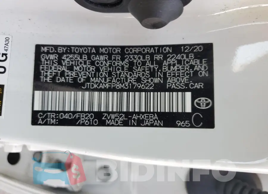 JTDKAMFP8M3179622 Photo# 13