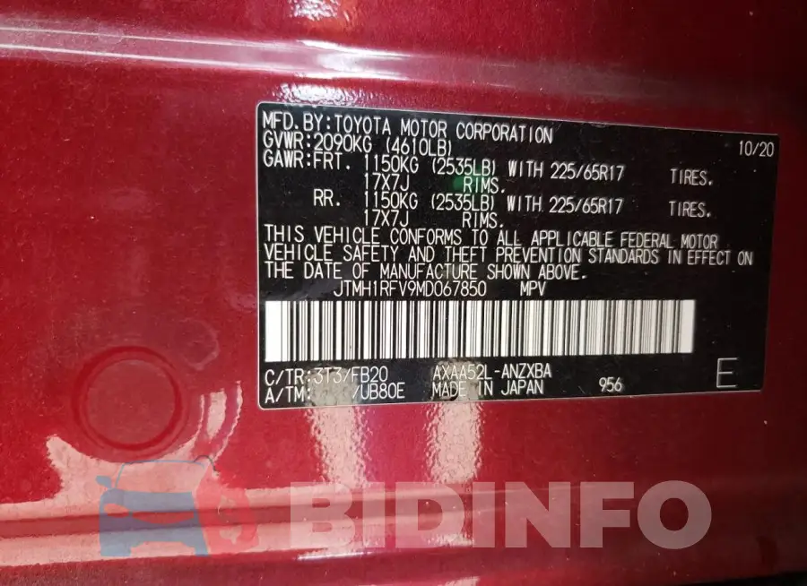 JTMH1RFV9MD067850 Photo# 13