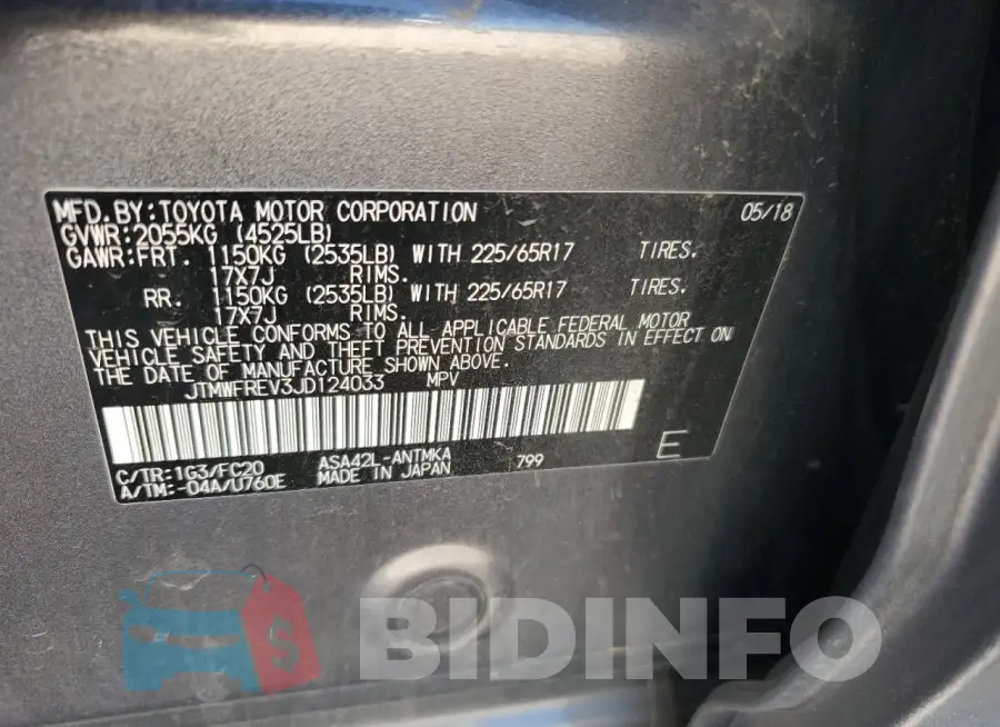 JTMWFREV3JD124033 Photo# 13