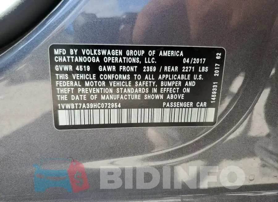 1VWBT7A39HC072954 Photo# 12