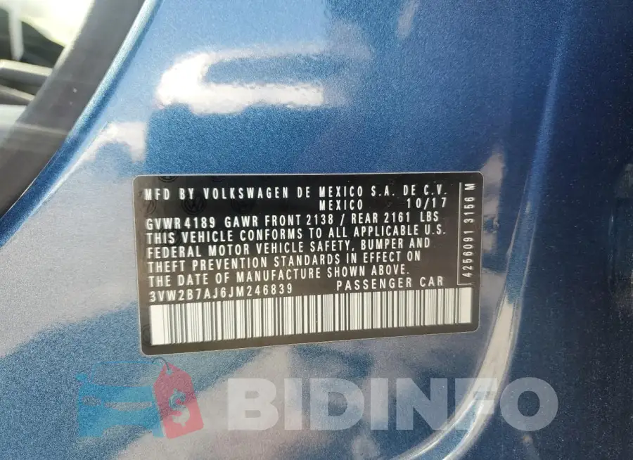 3VW2B7AJ6JM246839 Photo# 12